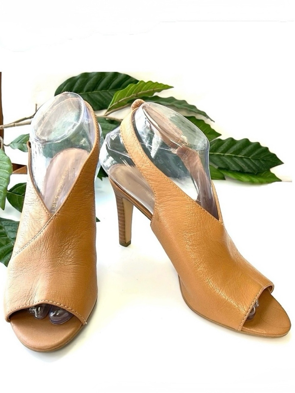 FRANCO SARTO OPEN TOE SLINGBACK HEELS